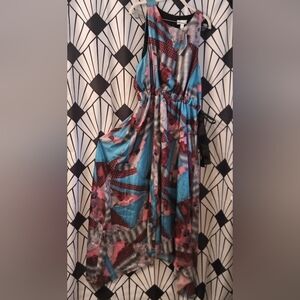 TOPSHOP multi color dress, adjustable waist, peekaboo back, fun